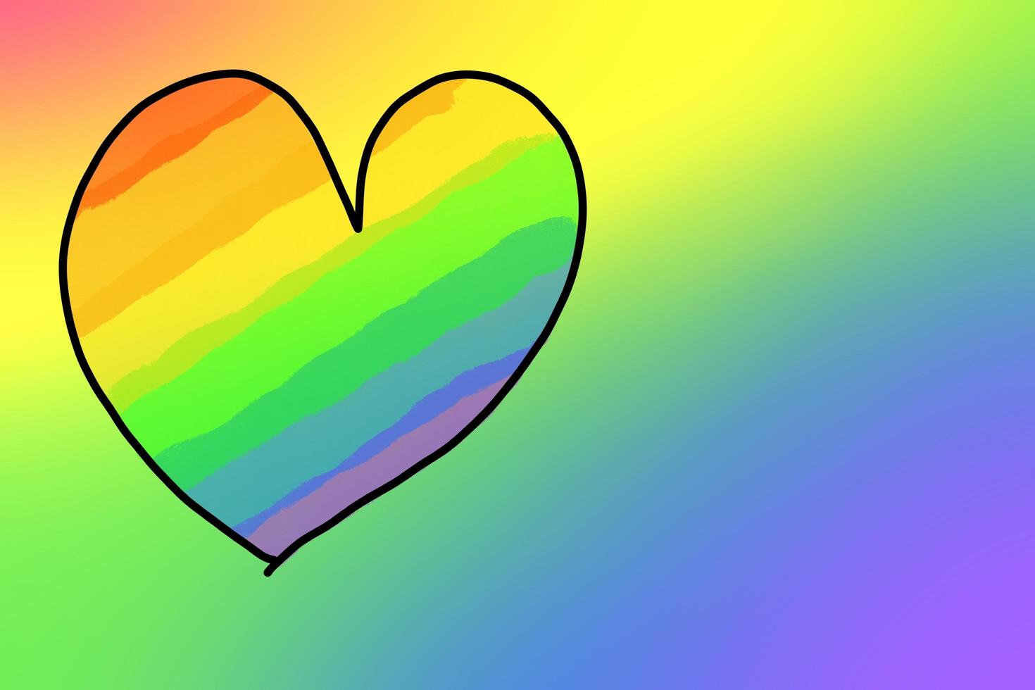 dibujo de arte del arco iris en rayas y corazón, fondo, concepto lgbtqai foto