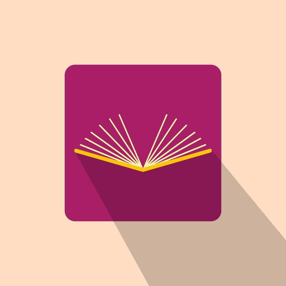 Open book flat vector simple icon for education or knowlegde themed graphic design template