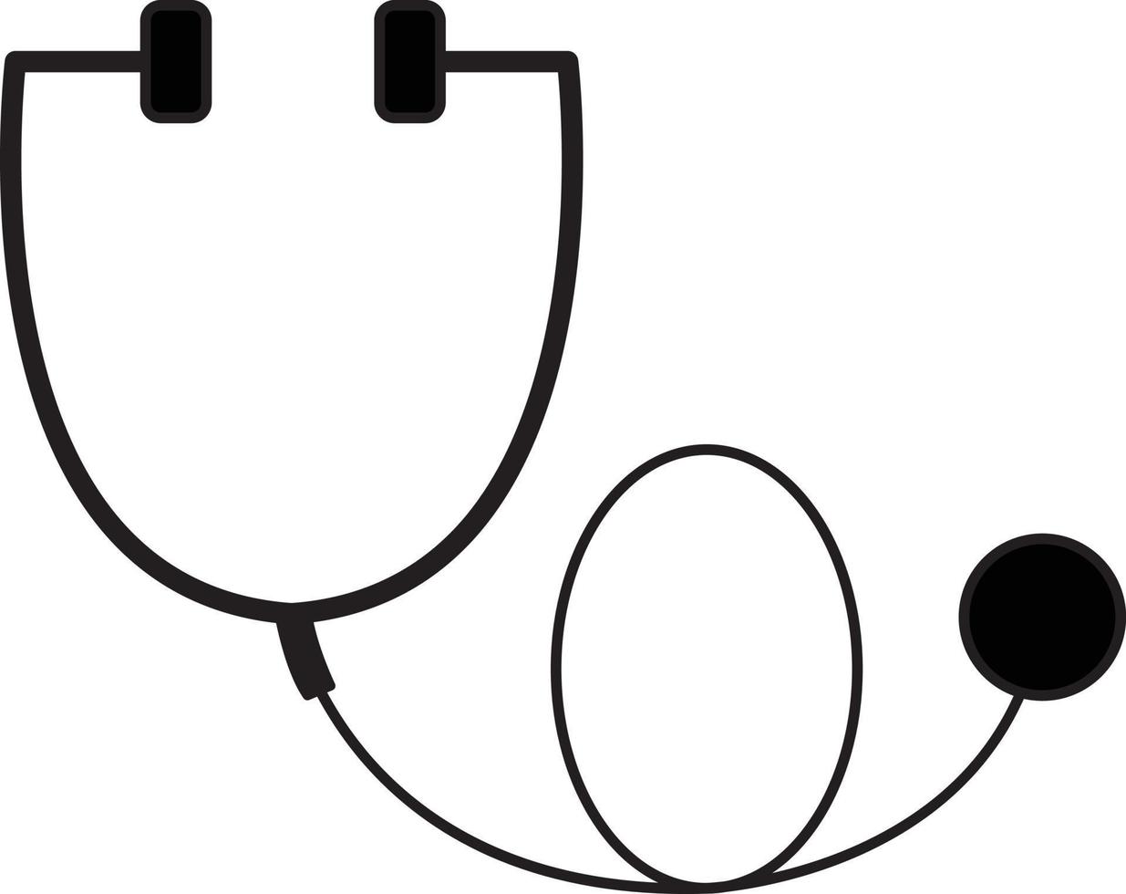 stethoscope simple icon thin line style vector