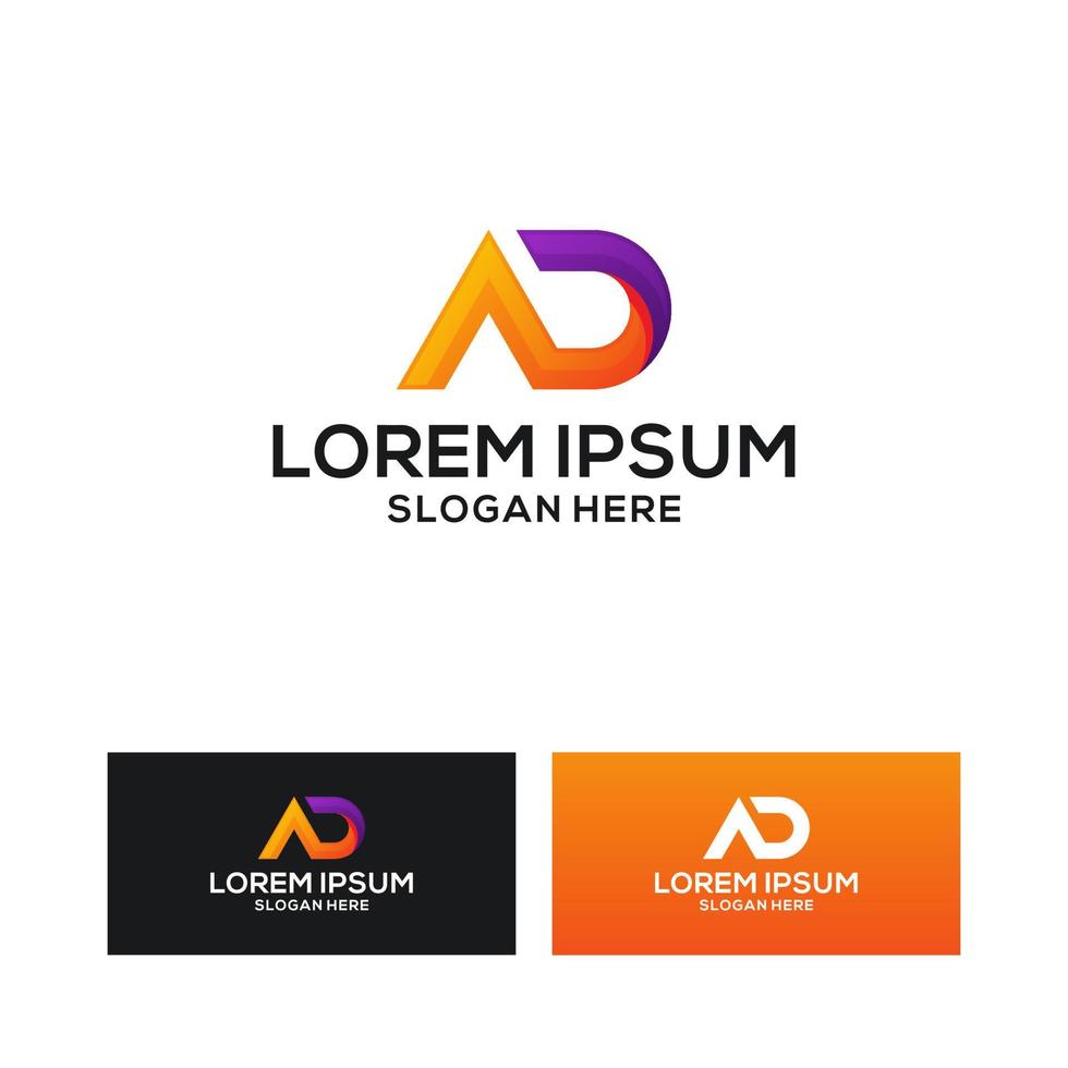 Letter AD logo vector