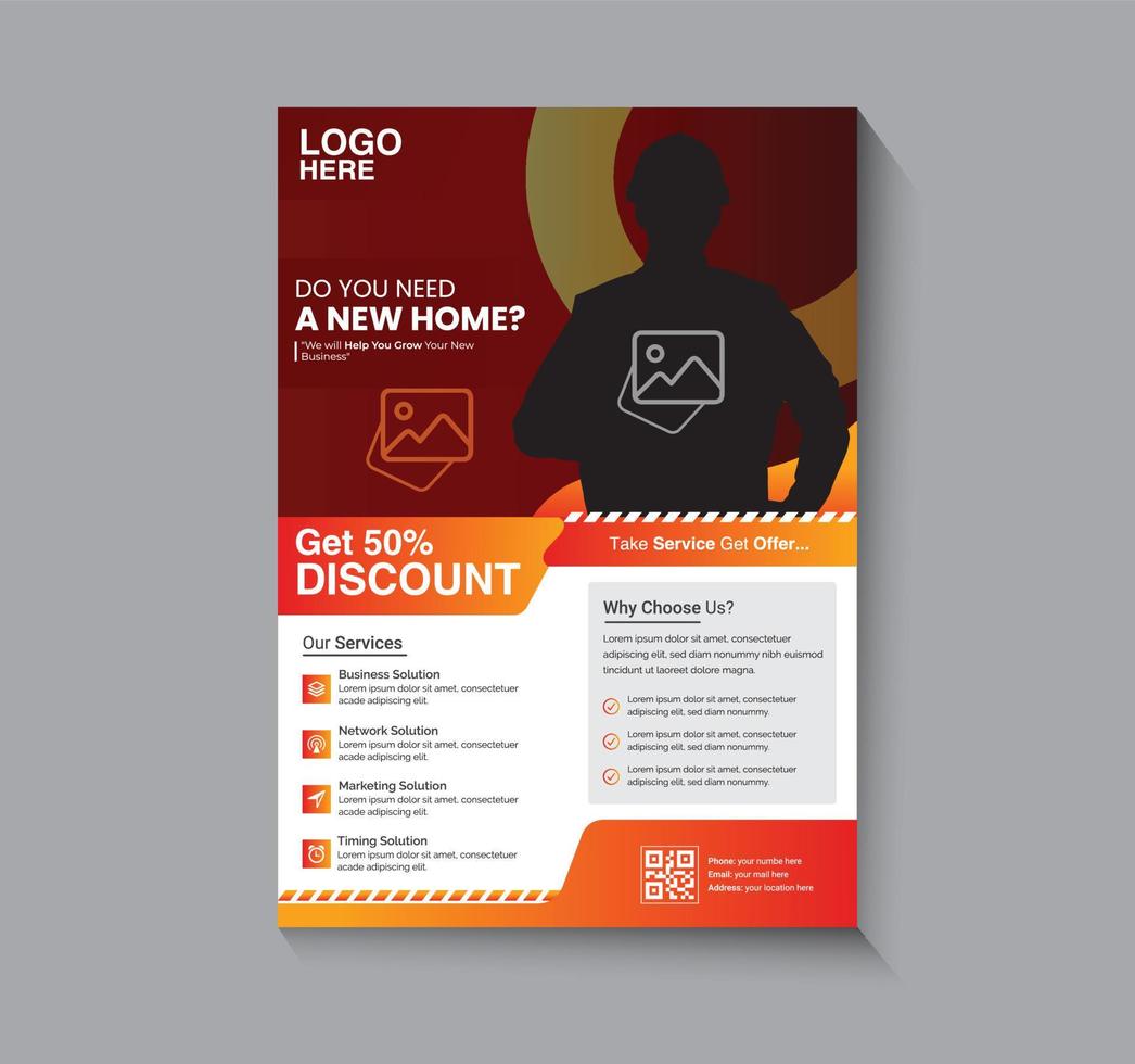 Construction Flyer template design vector