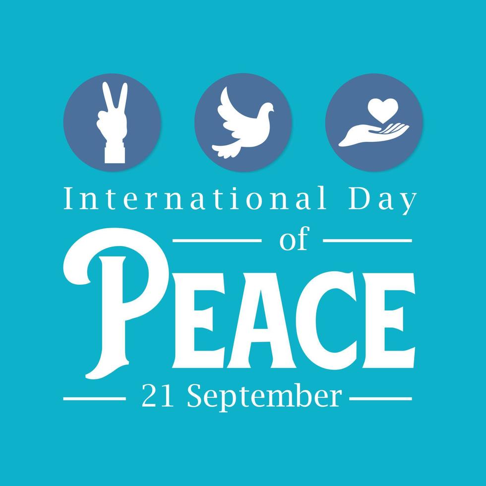 International Day of Peace, 21 September, Post design vector