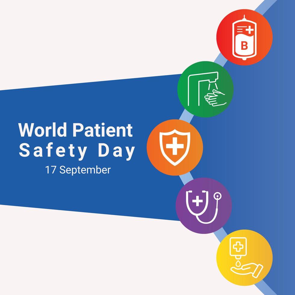 World Patient Safety day, Social media post design. September 17 vector