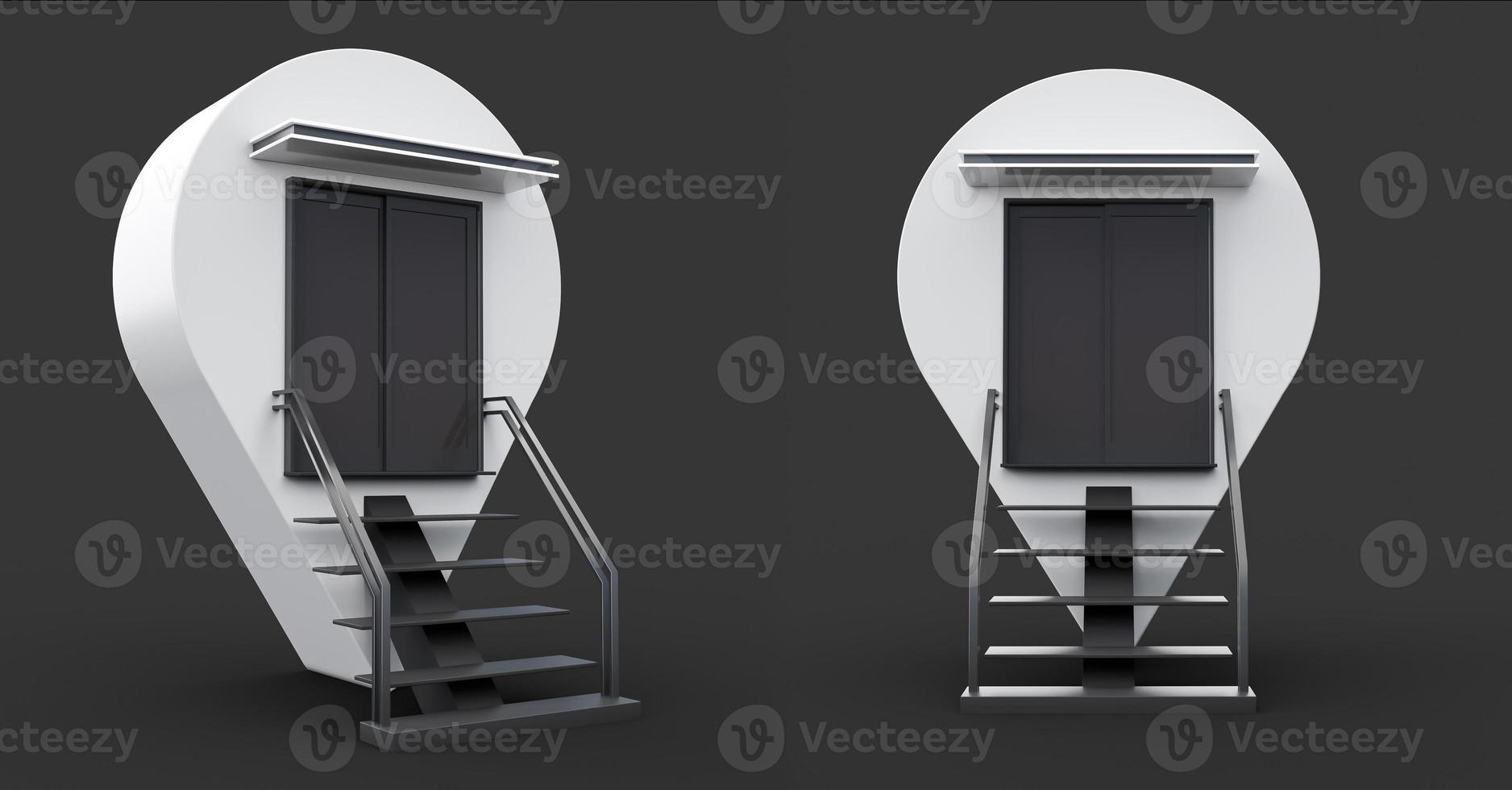navigation concept New office location, change business address, relocate store or shop, change site address concept 3d illustration 3d rendering photo