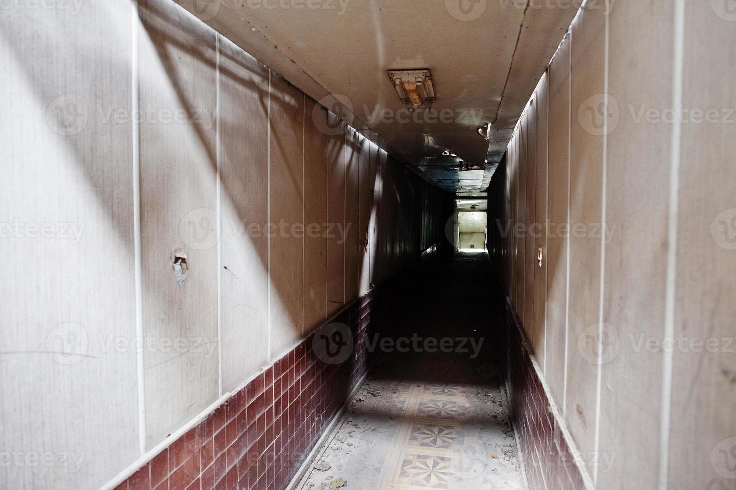 Industrial interior of an old abandoned factory. photo