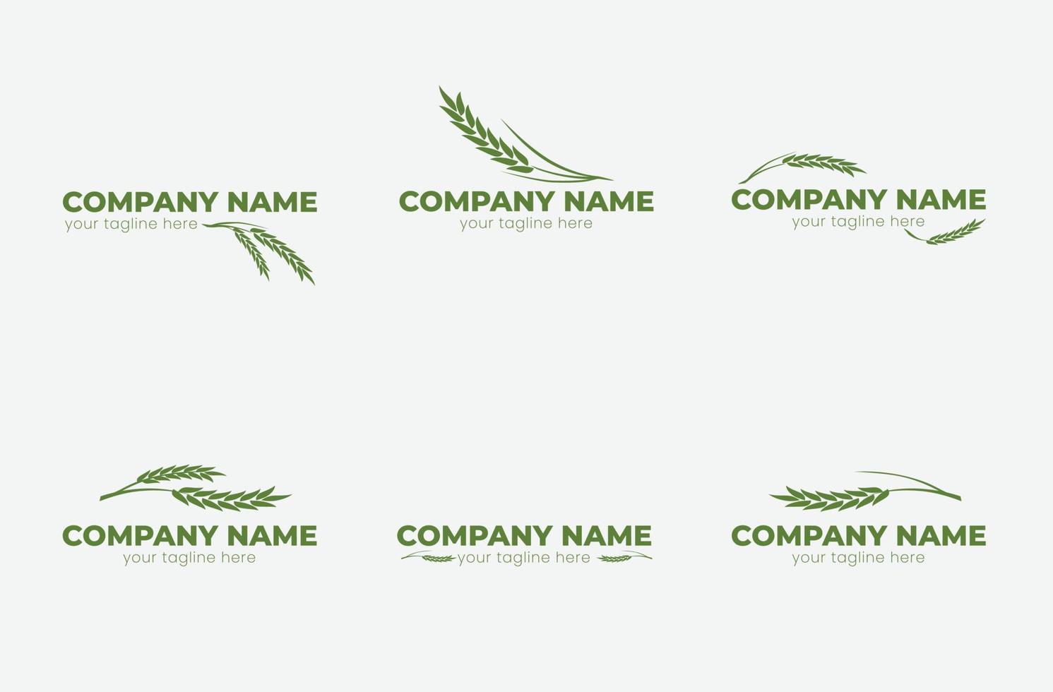 wheat green logo vector. rice logo with green color. nature logo for your bussines vector
