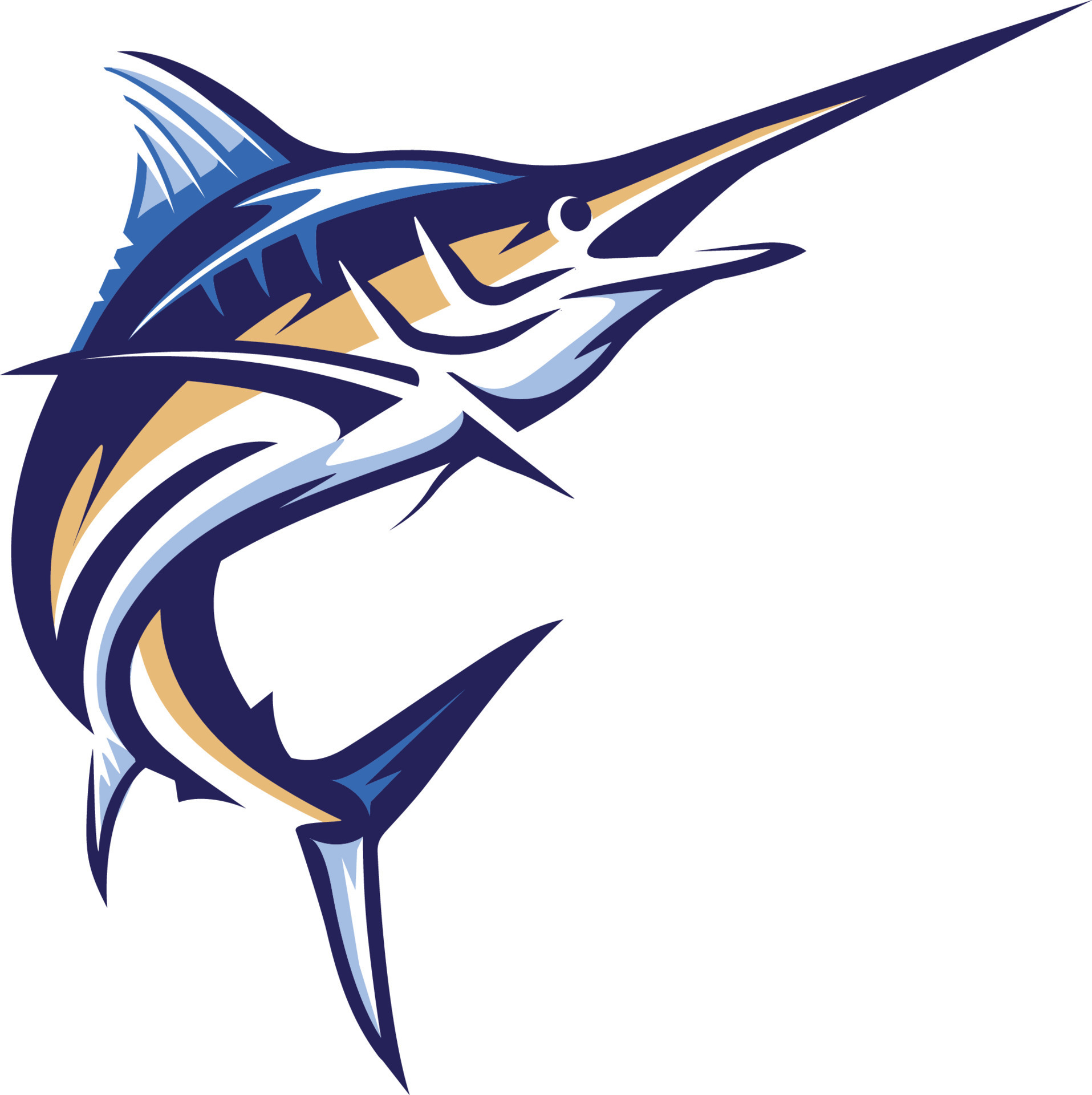 un pez espada colorido salta en ángulo 10493343 Vector en Vecteezy