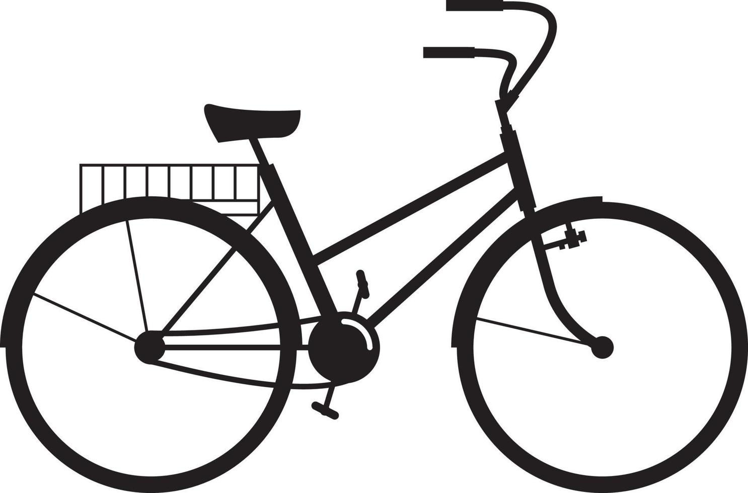 un modelo clásico de bicicleta en blanco y negro vector