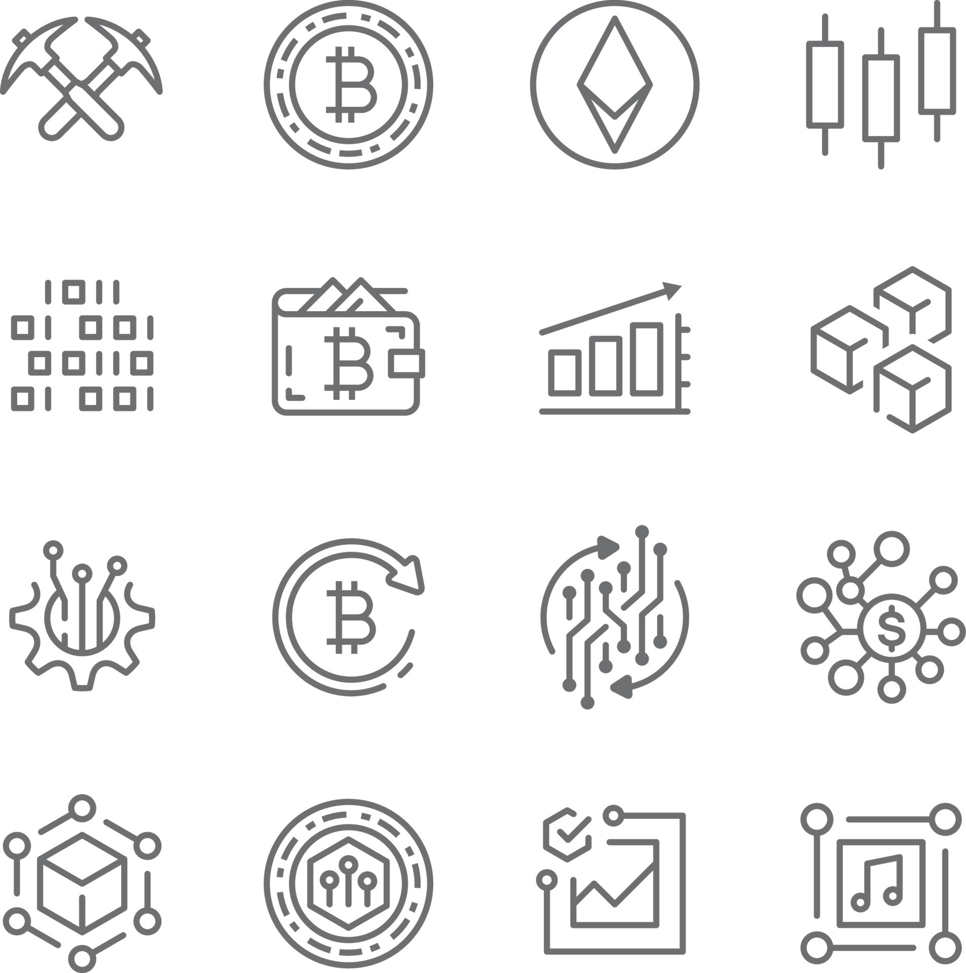 Crypto icon pack perfect for apps tools, blog and social media 10493388 ...