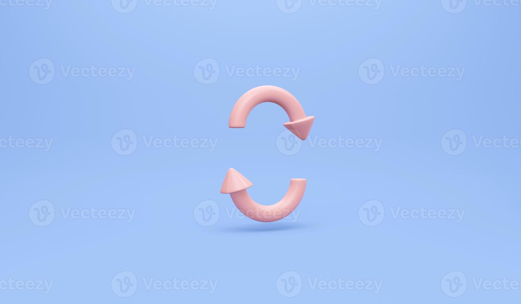 3D Rendering of minimal transfer icon on background. 3D Render illustration cartoon style. photo