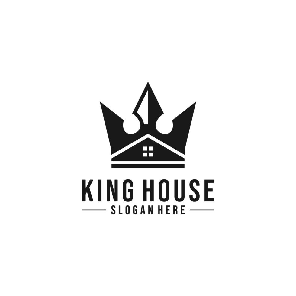 king house logo template vector in white background
