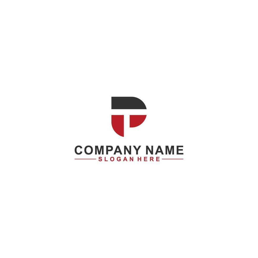 easy to recognize and remember simple pt logo on white background vector