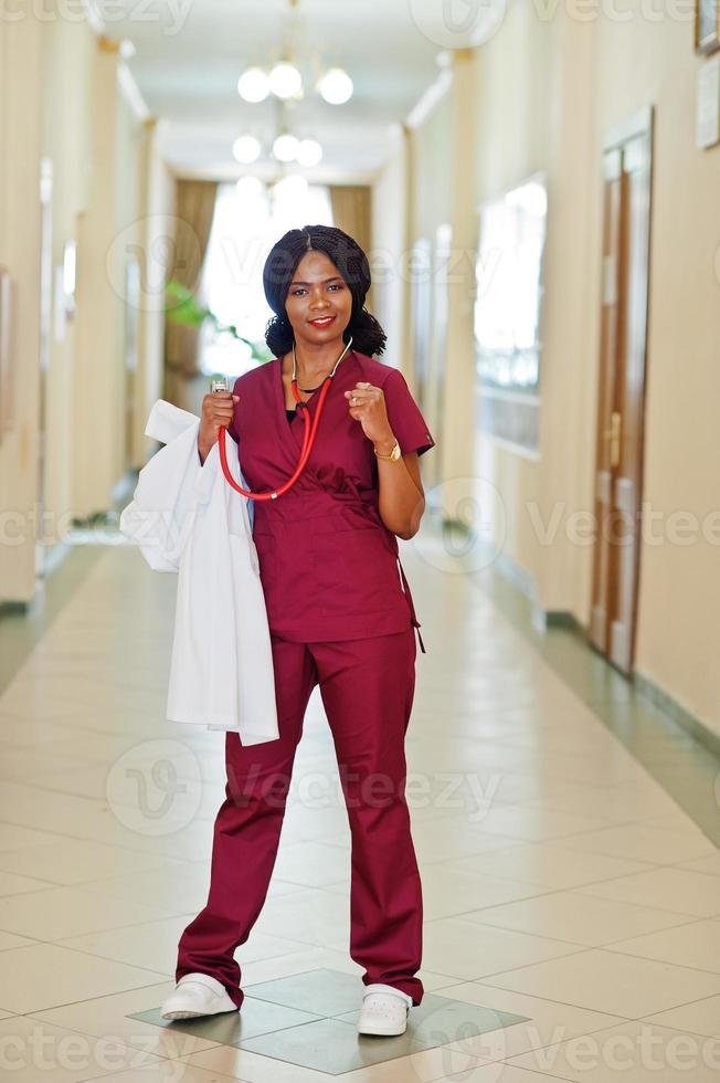 Professional african female doctor at the hospital. Medical healthcare business and doctor service of Africa. photo