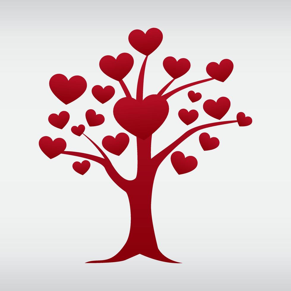 vector love tree isolated