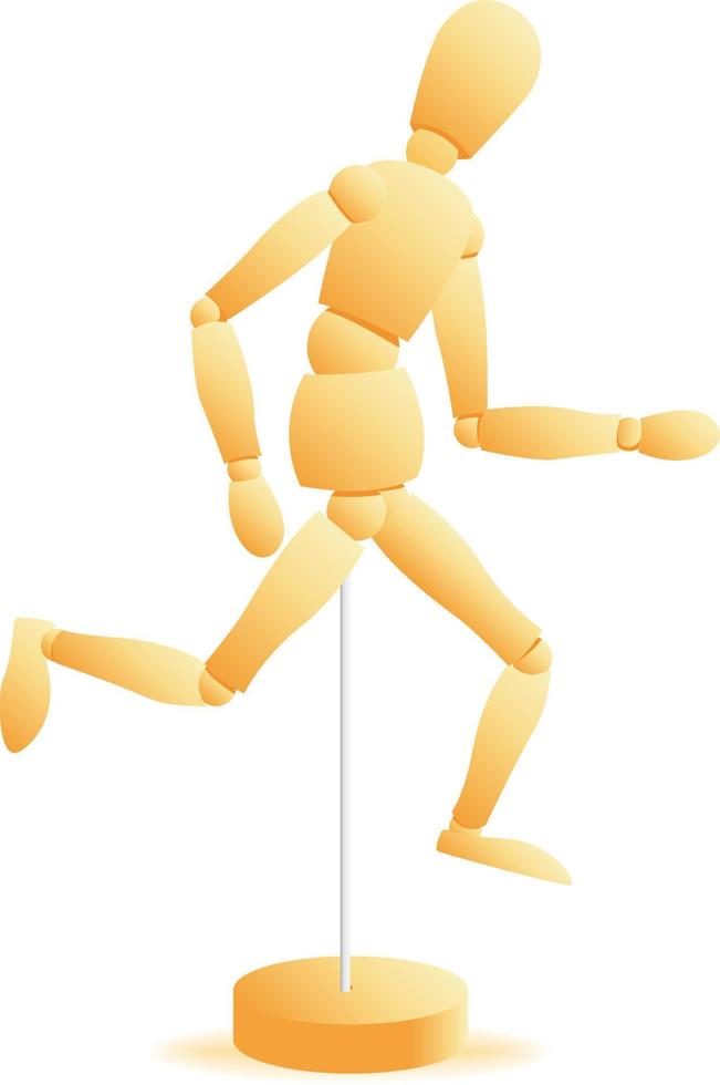 vector wooden figure run