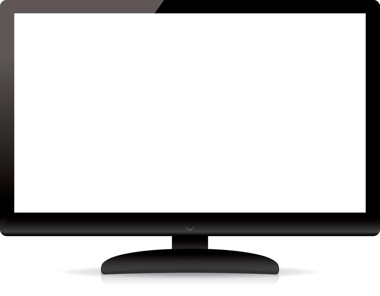 Tv de pantalla plana en blanco moderno aislado sobre fondo blanco. vector