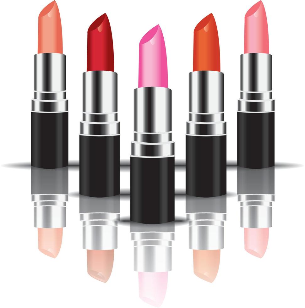 vector colorful lipstick perspactive