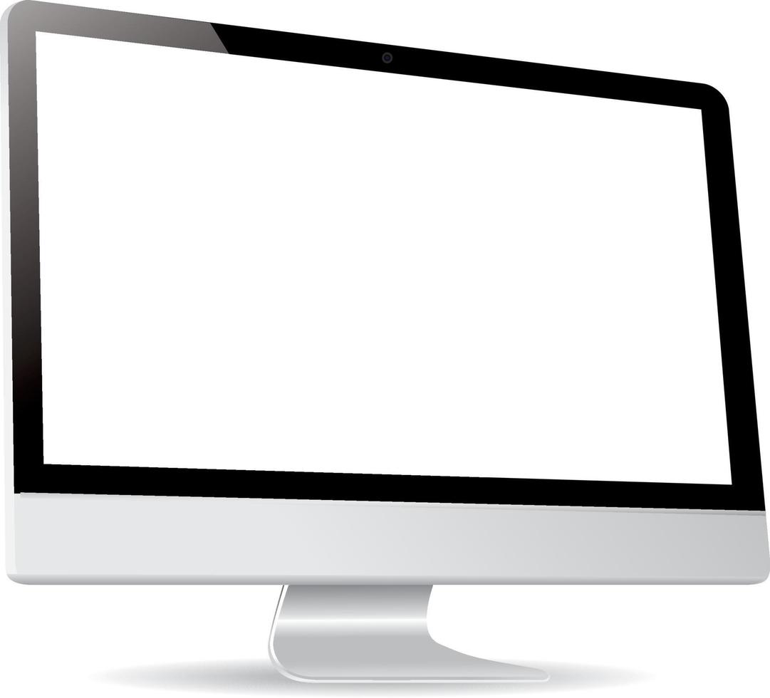 vector computer display isolated on white background