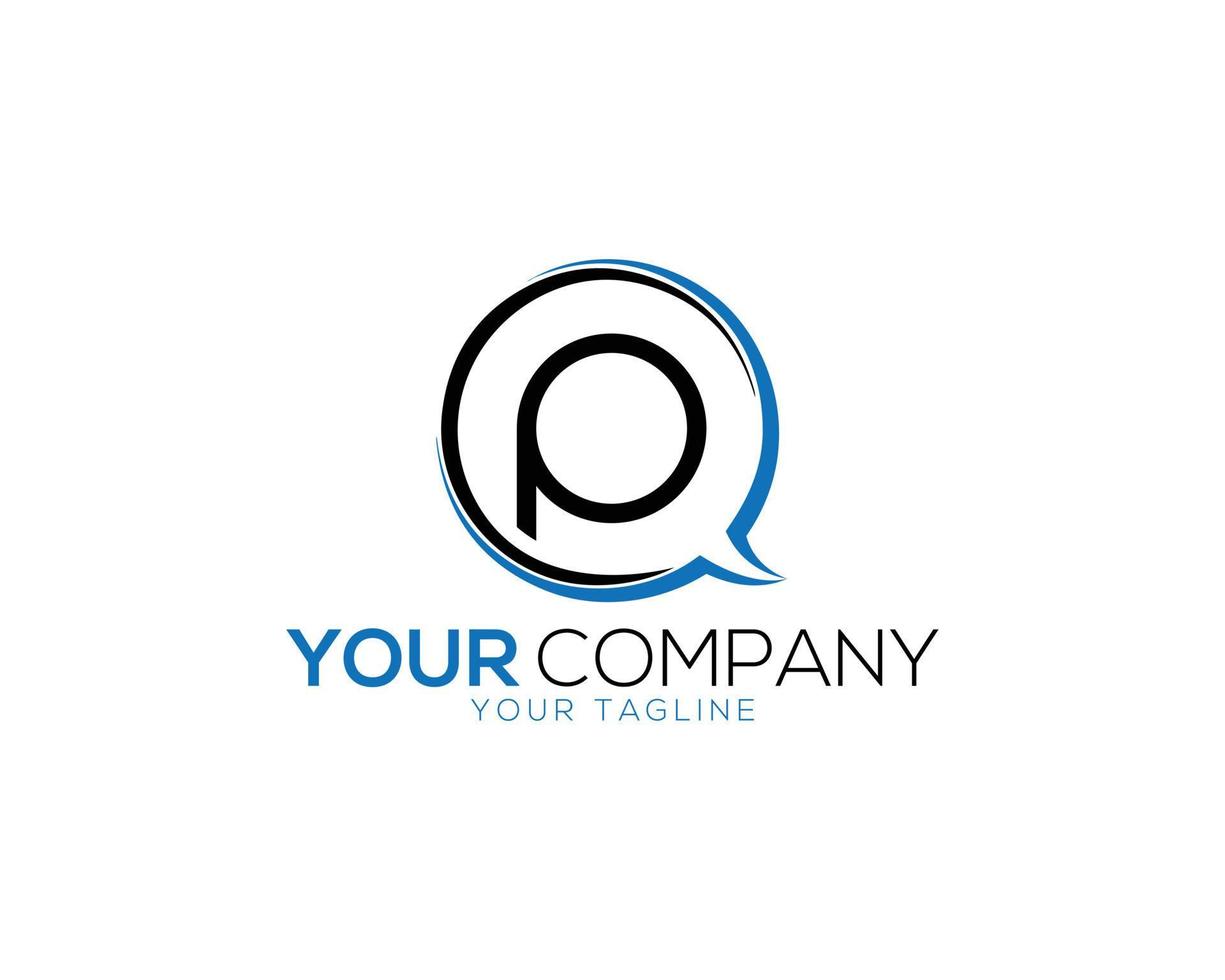 Flat Letter PQ And QP Logo Design Icon Modern Vector Concept illustration.
