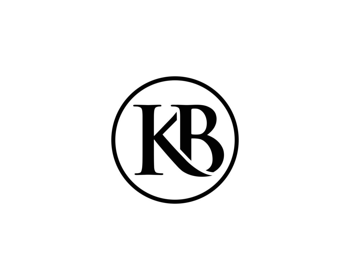 Ilustración de concepto de vector moderno de diseño de icono de logotipo plano de letra kb.