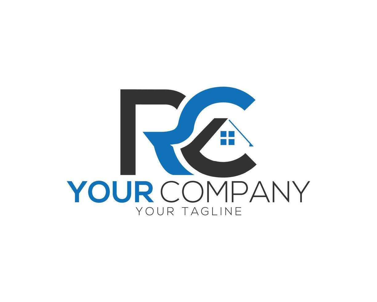 Real Estate Home Letter RC Logo Modern Design Vector Symbol illustration.