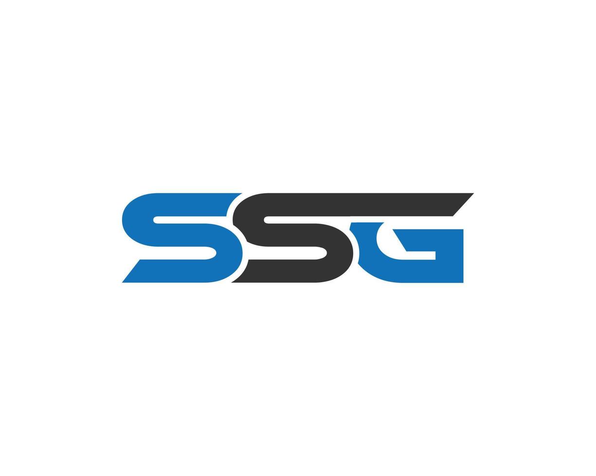 Ilustración creativa del símbolo del vector del diseño del icono del logotipo de la letra ssg.