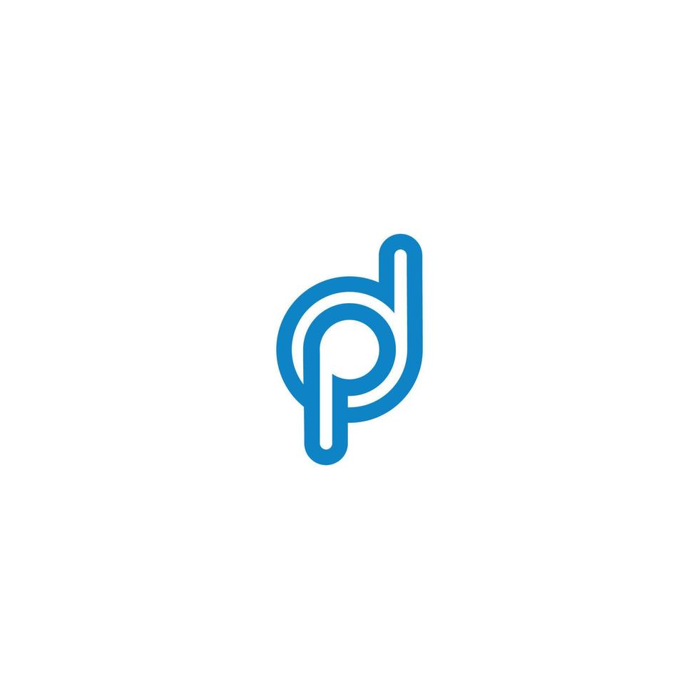 letter d and p abstract logo design vector