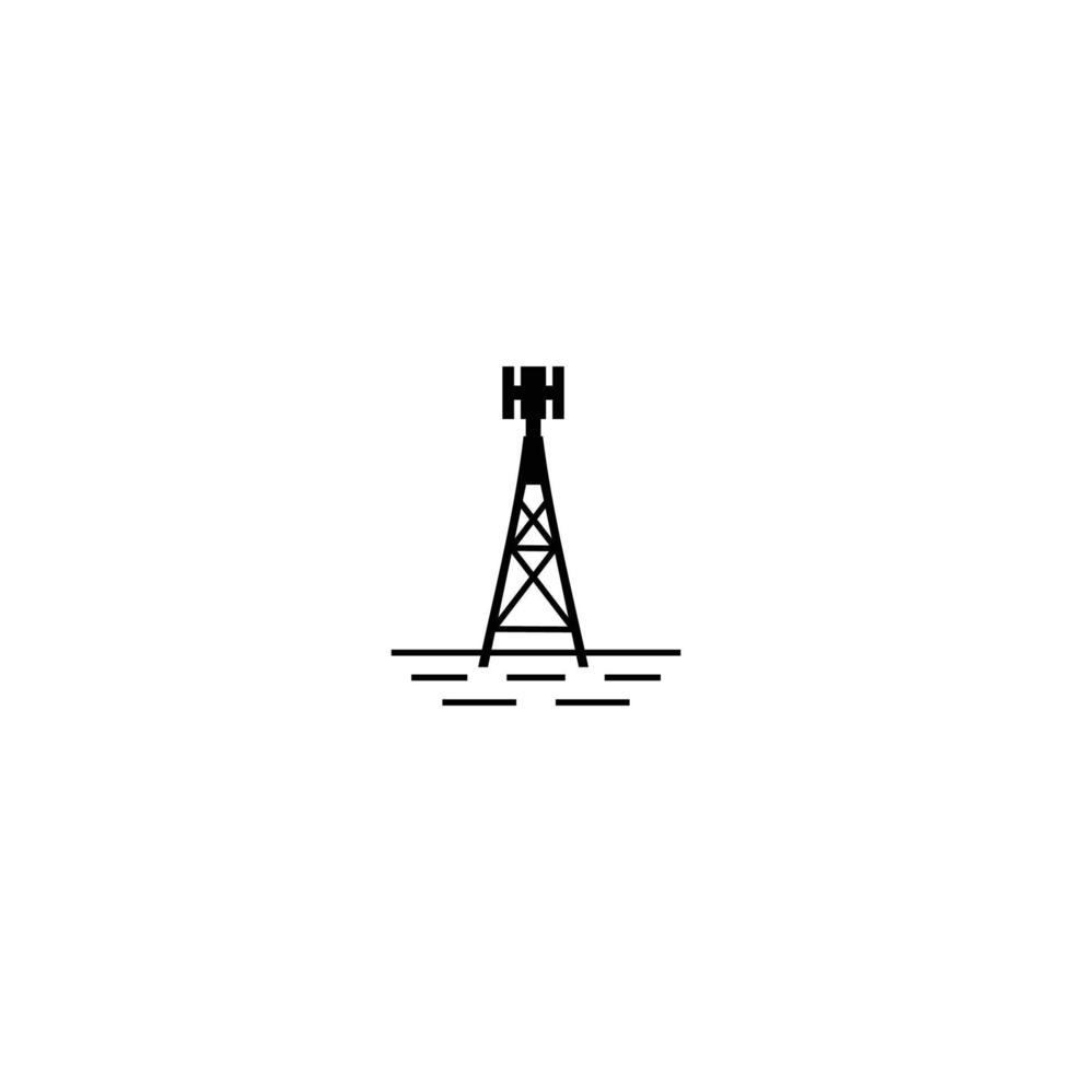 logotipo de diseño de torre de señal de telecomunicaciones vector