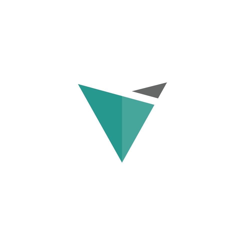 3d letter v design logo like fold vector