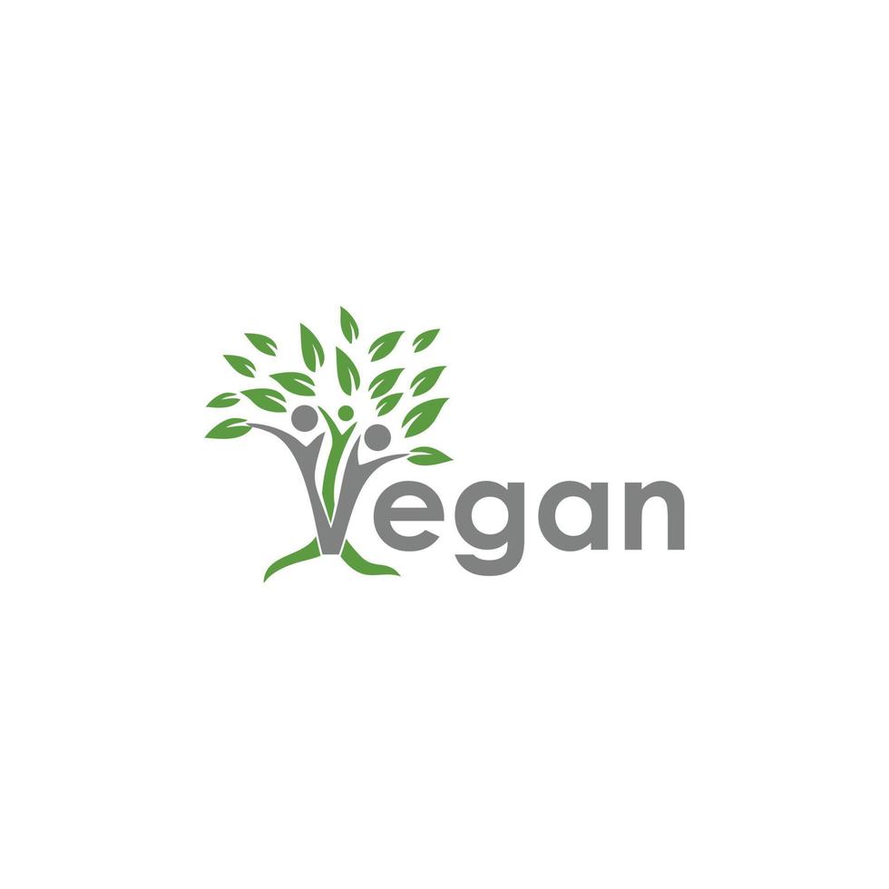 logotipo de diseño abstracto vegano fresco vector