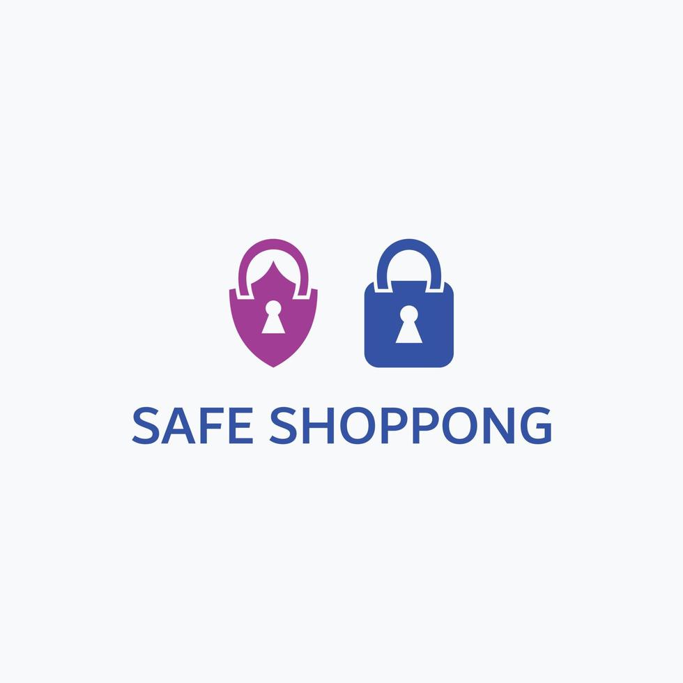 shopping safe abstract design logo vector