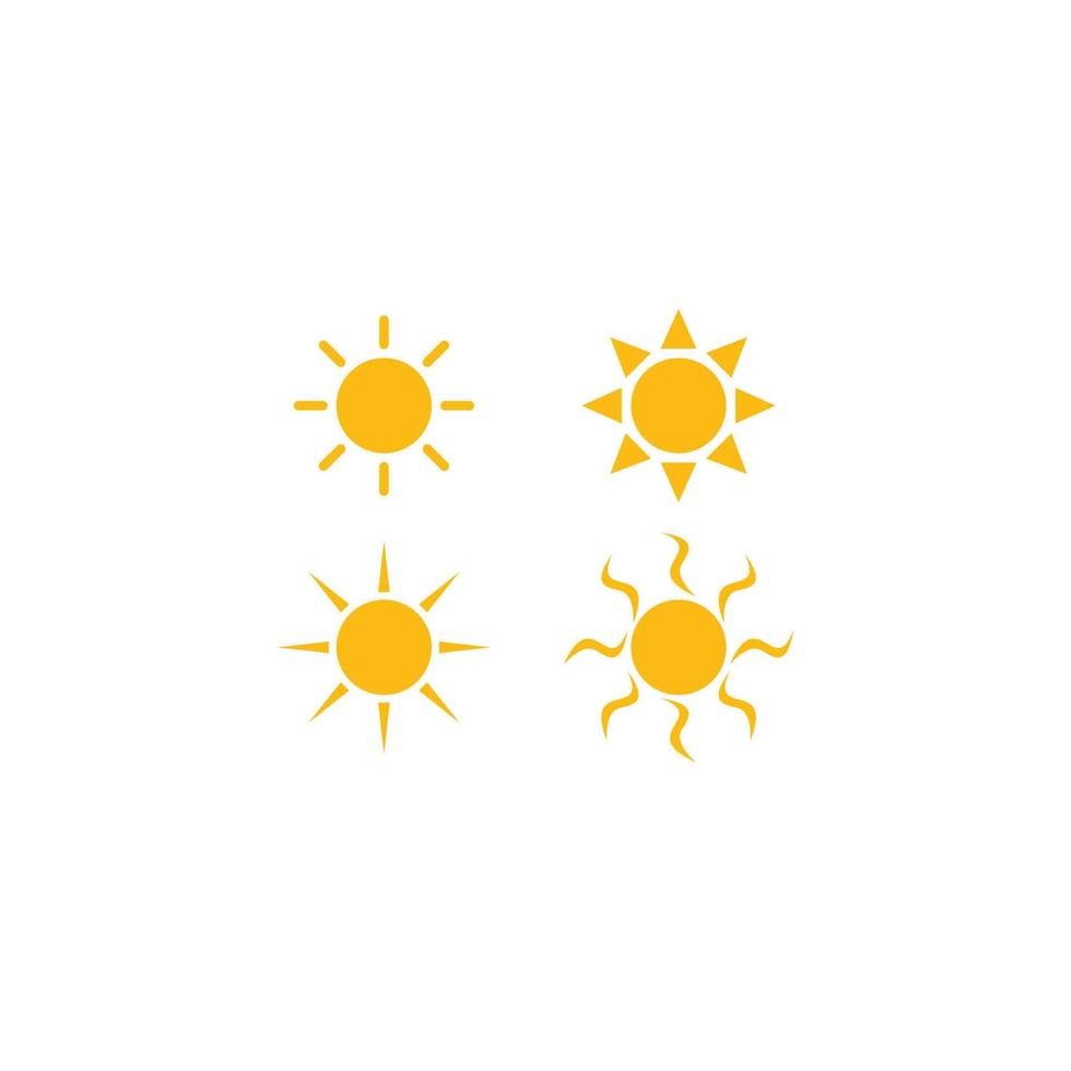 sun shape icon set logo vector