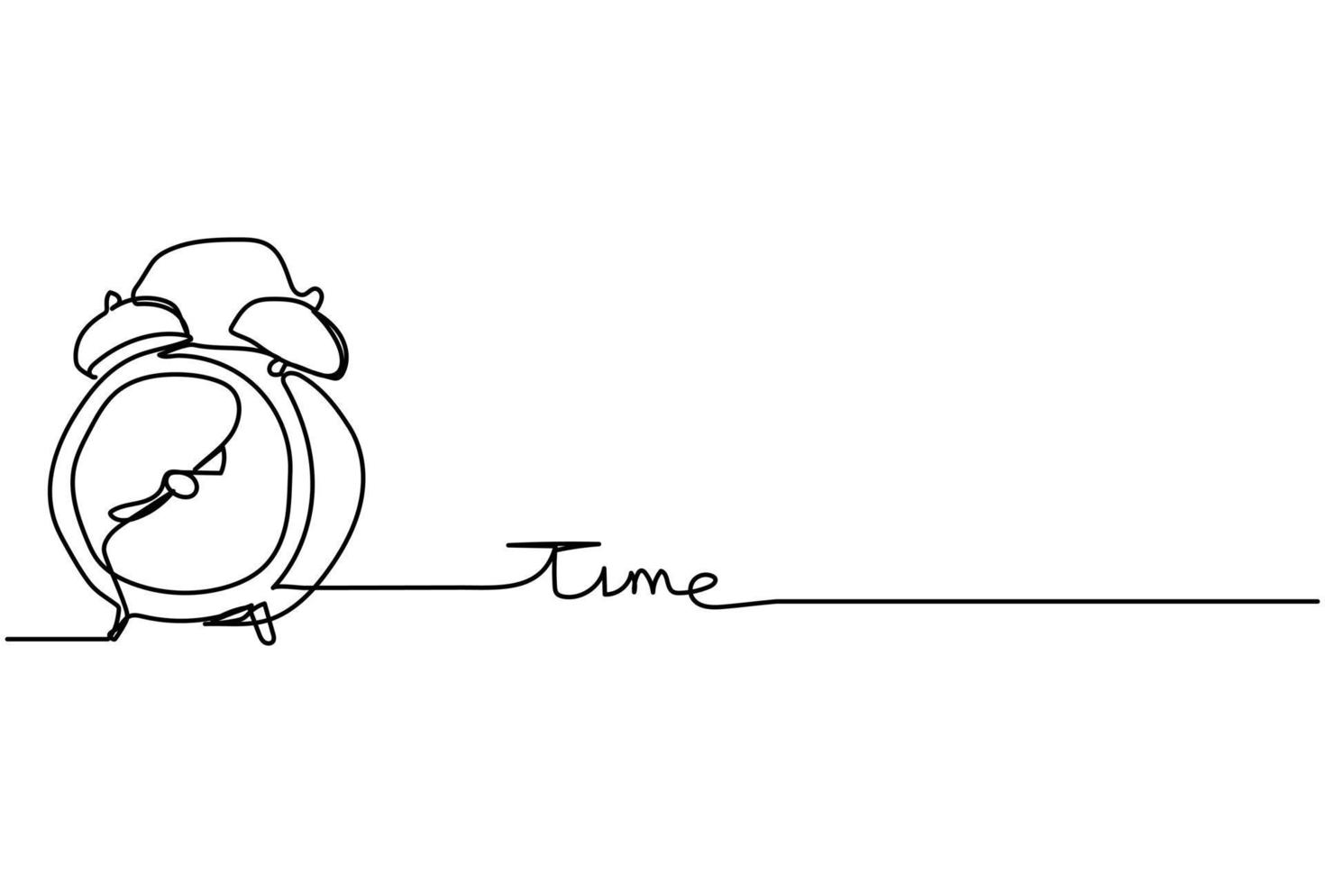 vector illustration of single continuous line table clock