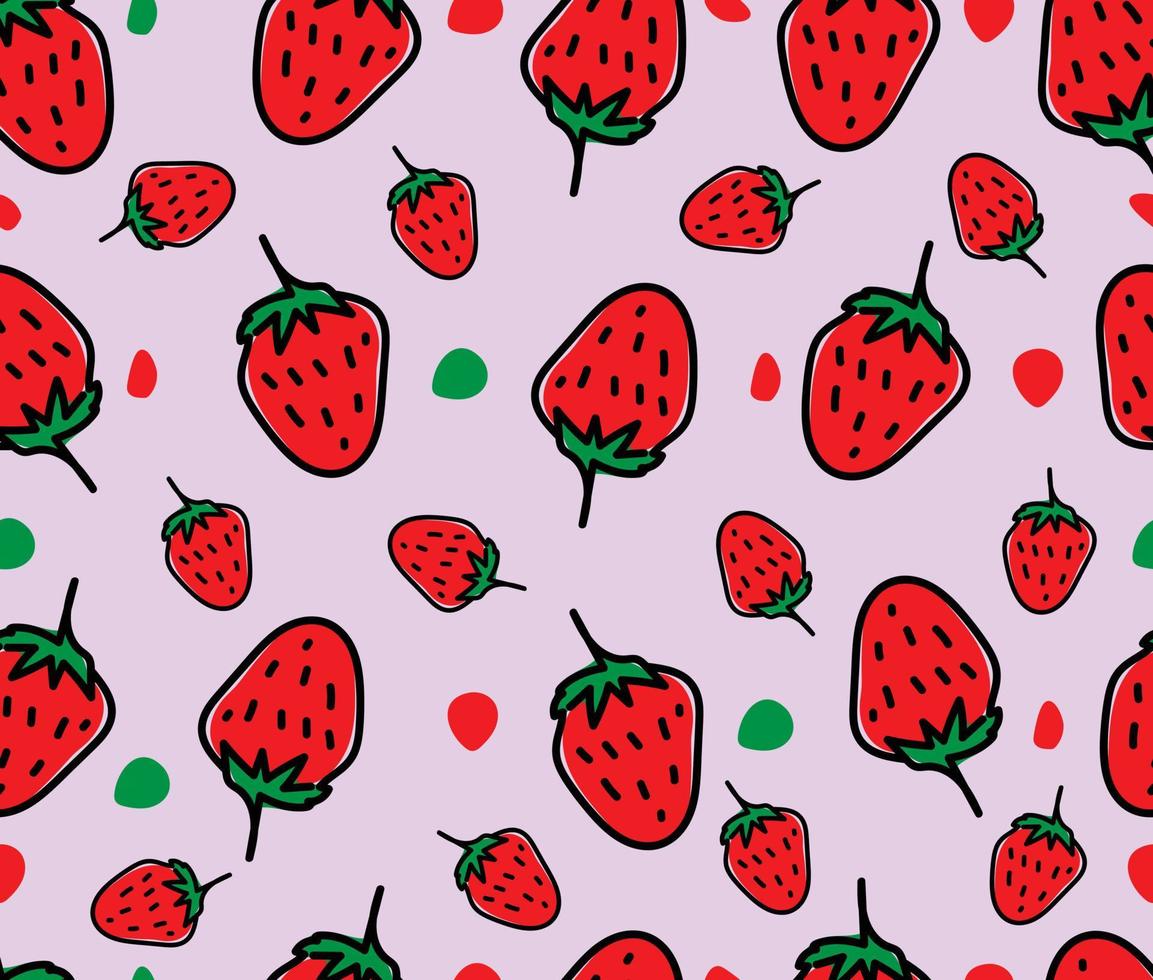 seamles pattern strawberry fruit vector