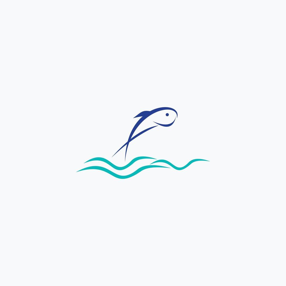 fish logo design jumping from water vector