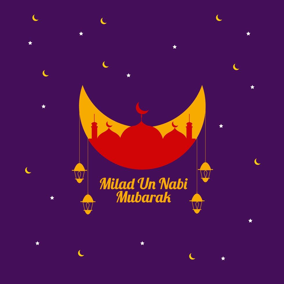 Happy eid milad un nabi mubarak. Happy Islamic Last Prophet Born. Suitable for greeting card, poster and banner vector