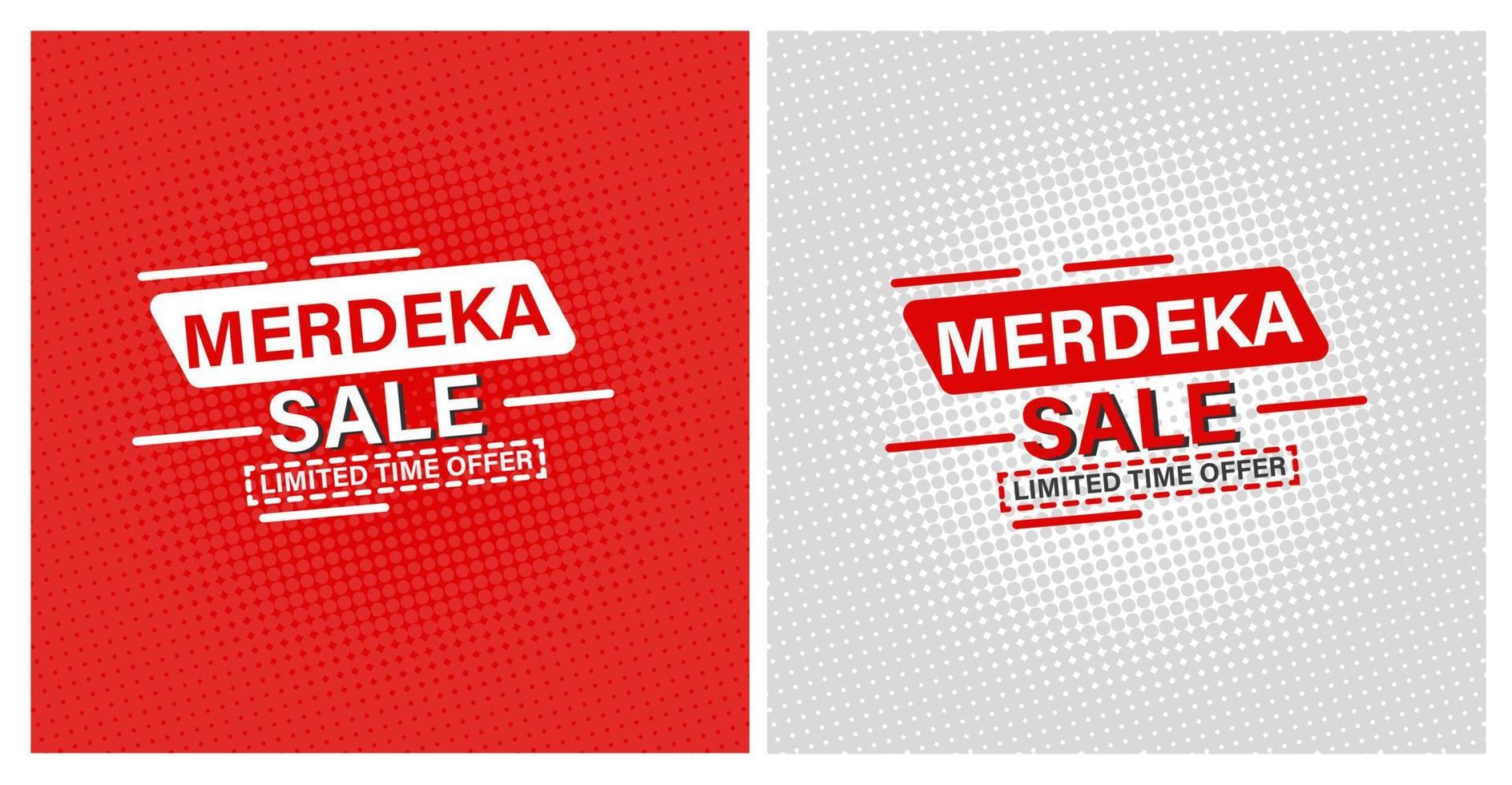 venta de merdeka simple. día de la independencia de indonesia. buen uso para el diseño de banners y publicaciones en redes sociales - vector eps 10