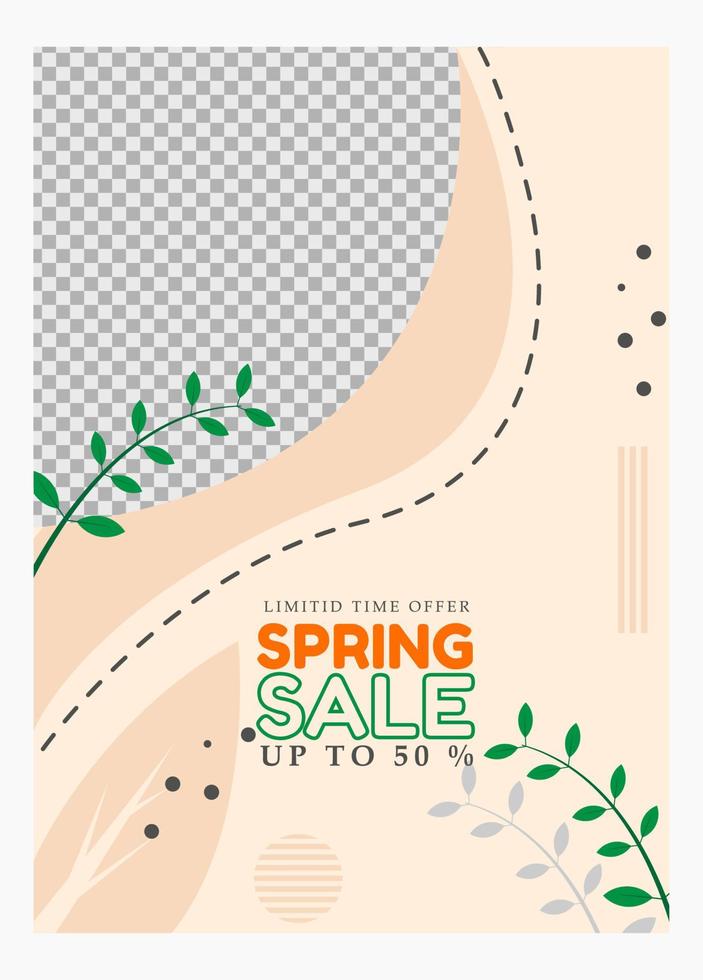 Spring sale flyer template design vector,promotion design spring sale vector
