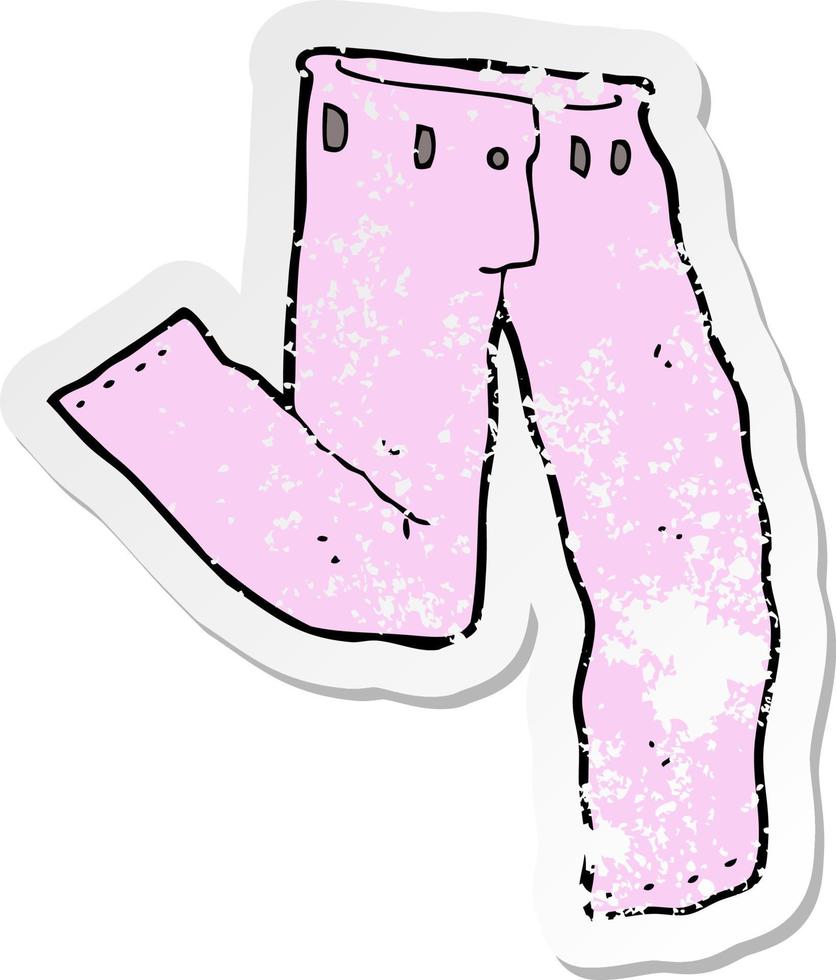 retro distressed sticker of a cartoon pair of pink pants vector