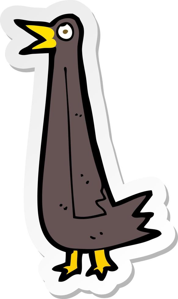 sticker of a funny cartoon bird vector