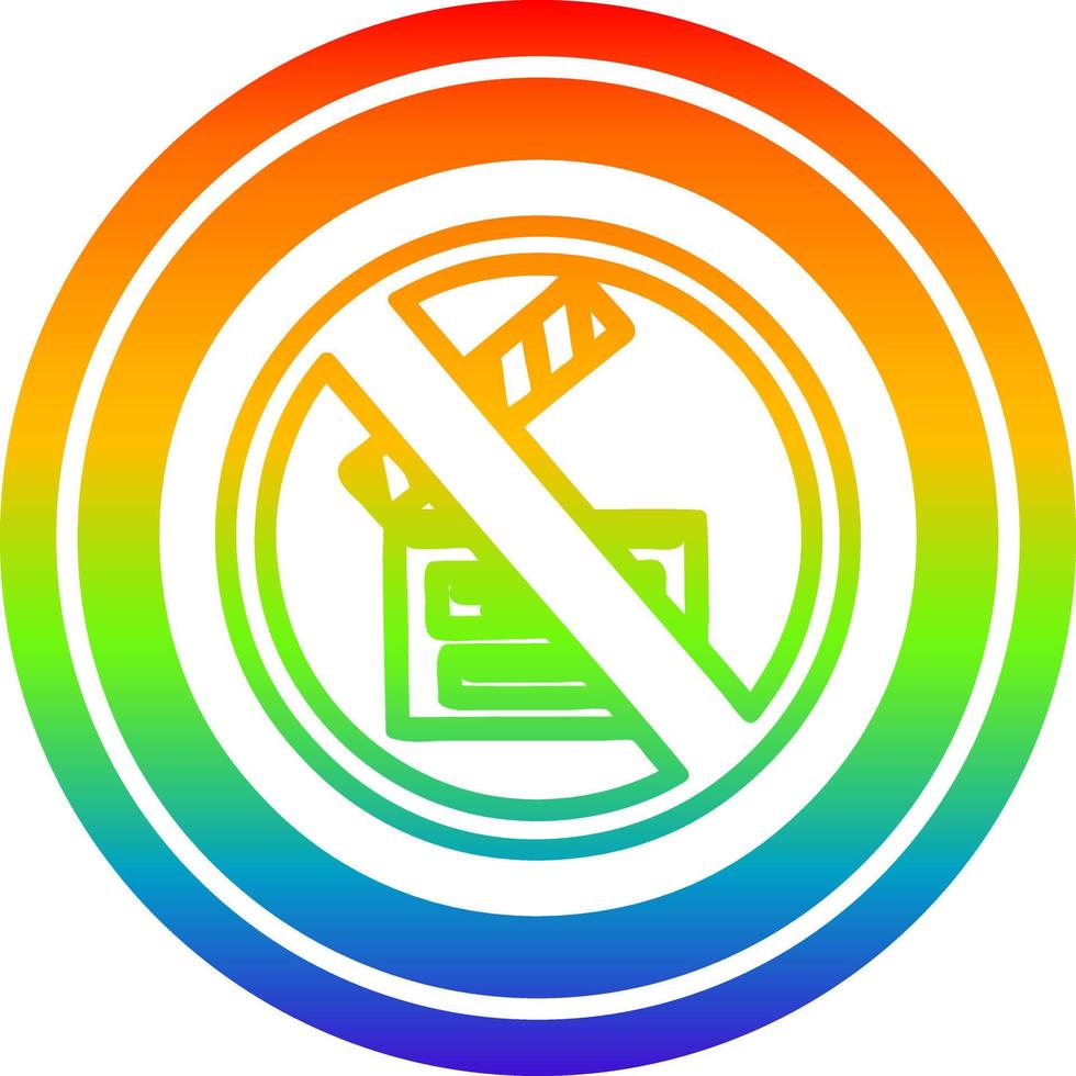 no filming circular in rainbow spectrum vector