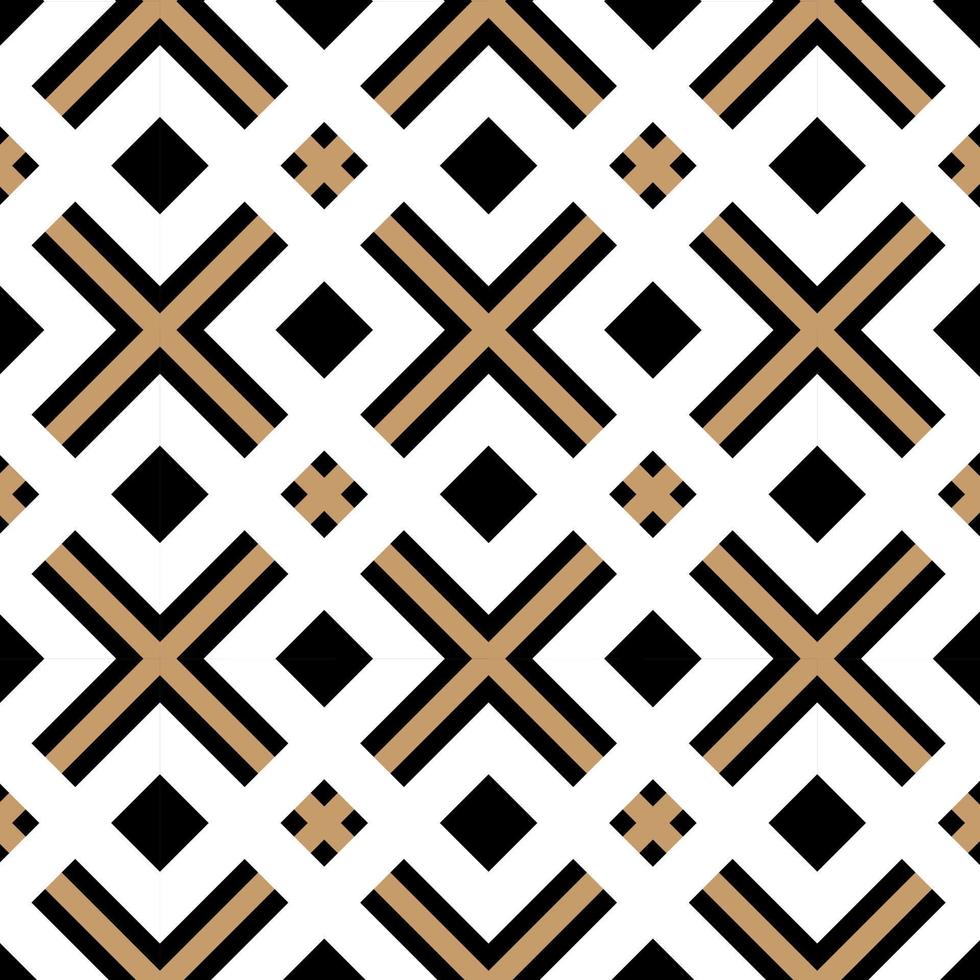 Plaid seamless pattern with rhombus. Vector fabric print template. Scottish style gingham ornament. Geometric striped carpet background. Checkered black, white and beige backdrop.