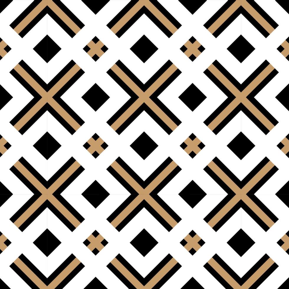 Plaid seamless pattern with rhombus. Vector fabric print template. Scottish style gingham ornament. Geometric striped carpet background. Checkered black, white and beige backdrop.