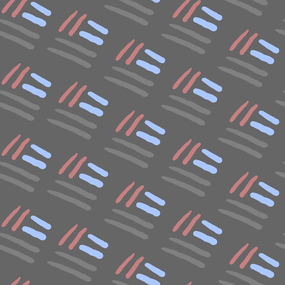 Abstract doodle seamless pattern. Vector simple fabric print template with hand drawn stripes. Trendy boho background.
