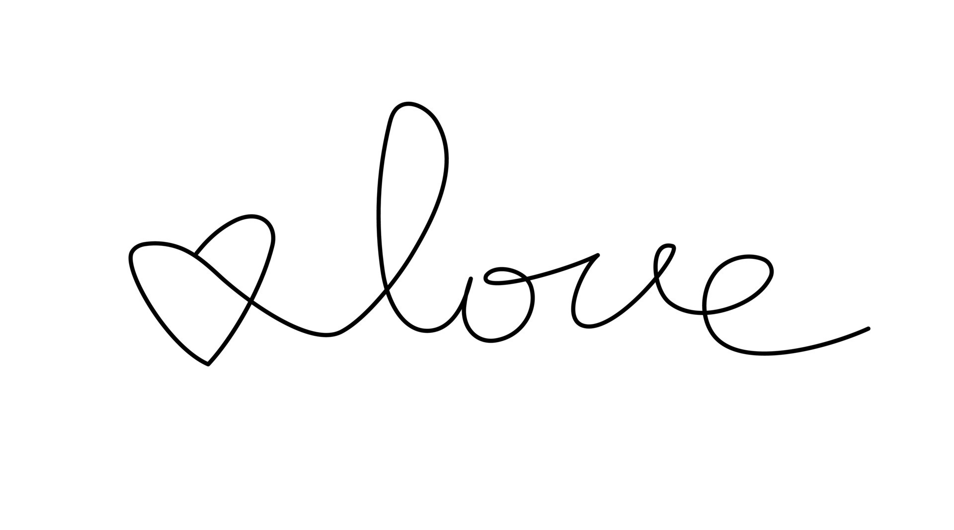 Love word, handwriting text isolated on white background. Simple ...