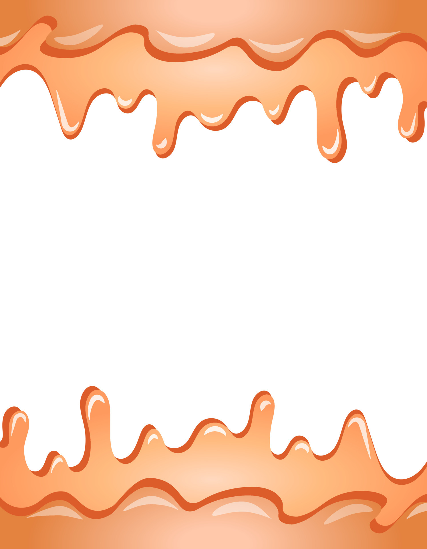 Realistic cartoon cream cheese melted border. Colorful sweet food frame