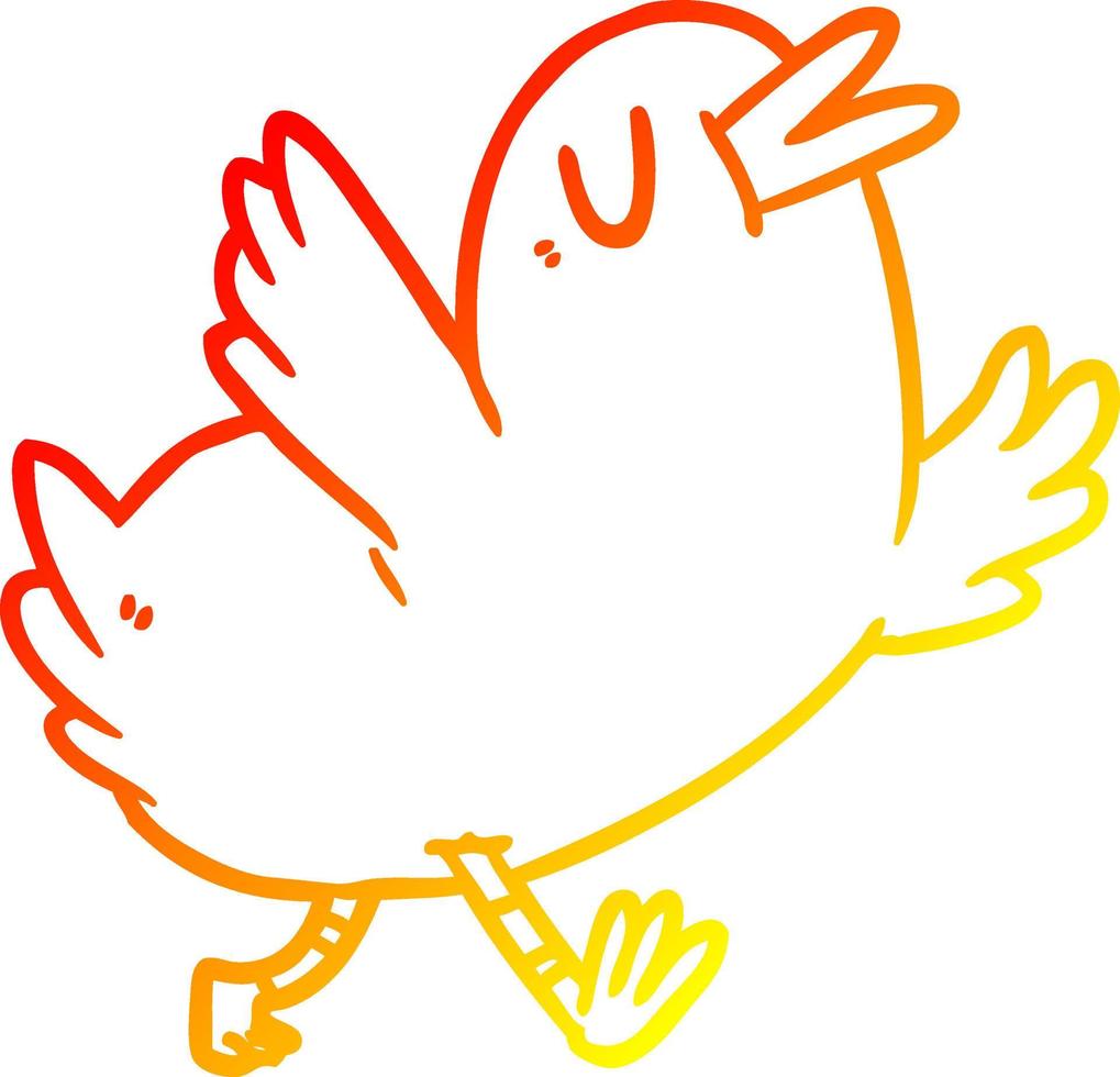 warm gradient line drawing happy bird vector