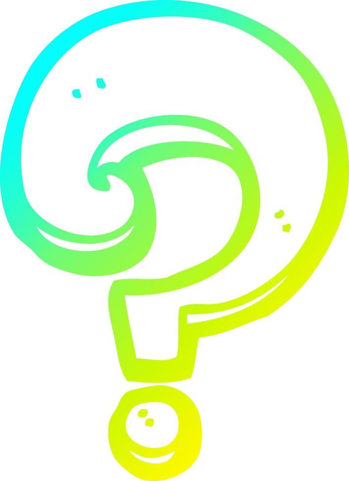 cold gradient line drawing cartoon question mark vector