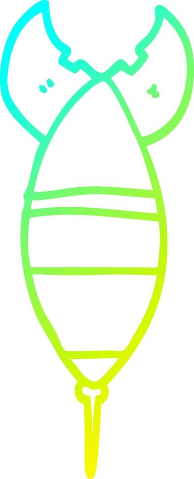 cold gradient line drawing cartoon nuclear bomb vector