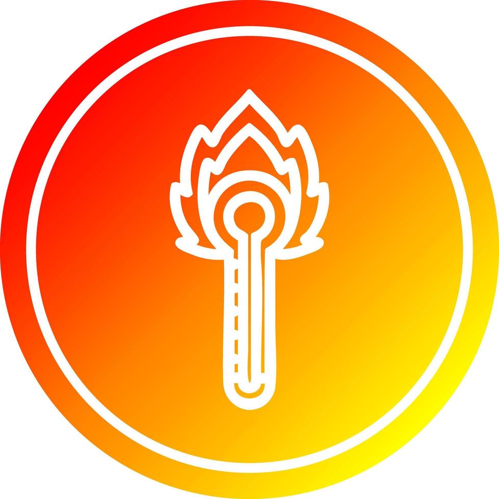 flaming thermometer circular in hot gradient spectrum vector